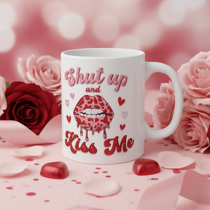 Shut Up and Kiss Me Valentine's Day Mug - 11oz