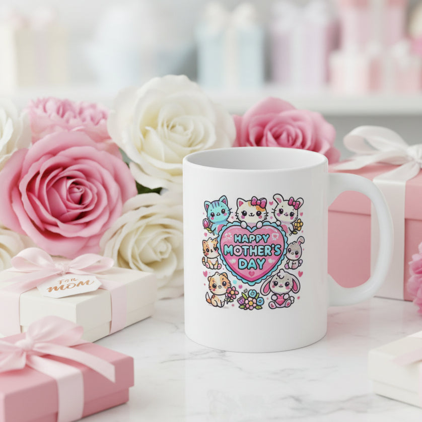 Happy Mother's Day Kawaii Animals Mug - Adorable Critters