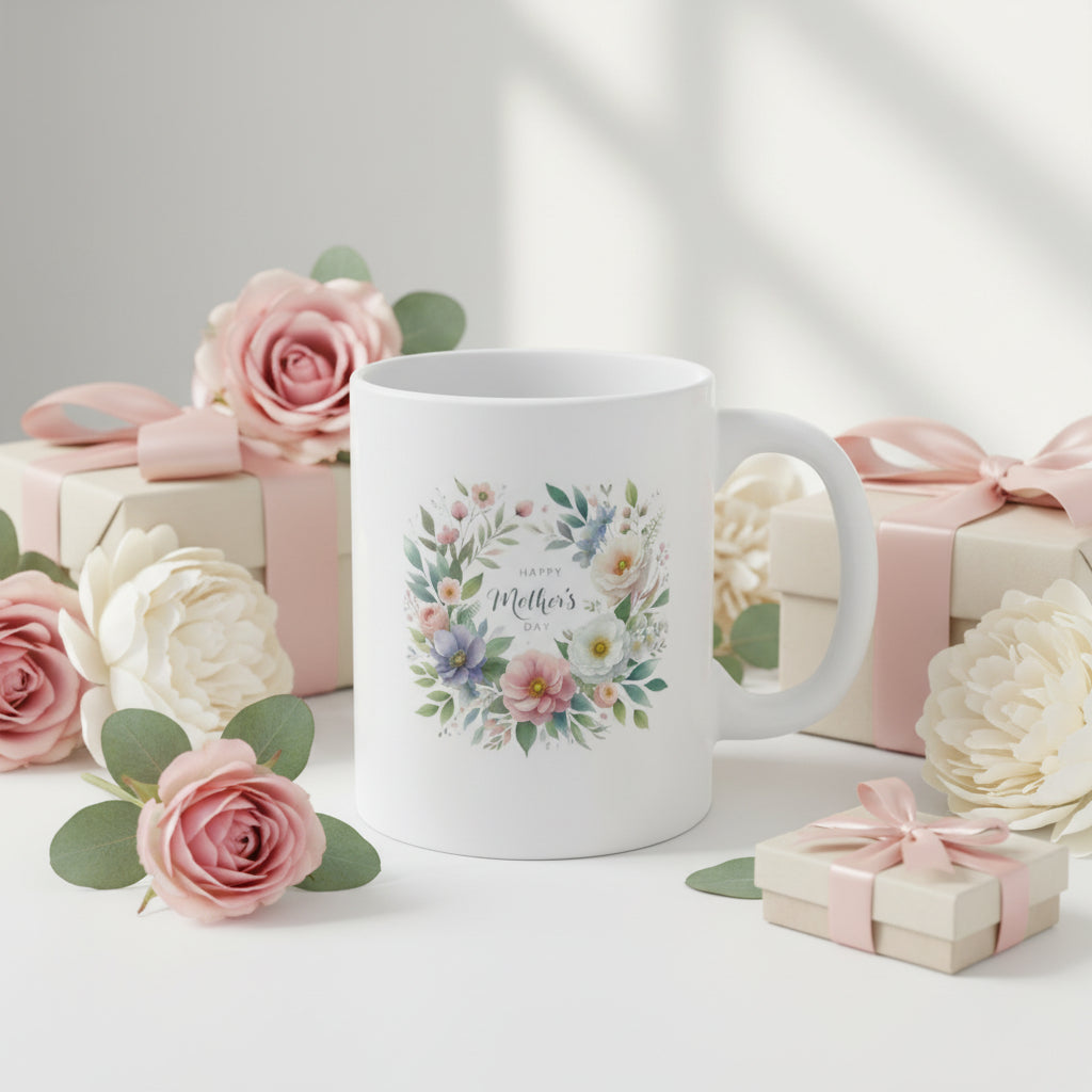 Happy Mother's Day Serene Garden Mug - Soft Pastels