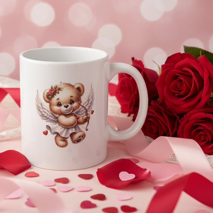 Valentine's Day Cupid Bear Mug with Tutu - 11oz