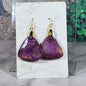 Purple Gold Blended Triangle Earrings - Resin Dangle