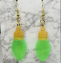Christmas Light Bulb Earrings - Glitter Resin Holiday Dangle