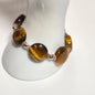 Tiger's Eye Stretch Bracelet with Silver & Rose Gold Accents