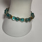 Teal Glow in the Dark Stretch Bracelet with Gold Sparkle #1