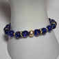 Cobalt Blue Glow in the Dark Stretch Bracelet with Gold Sparkle #1