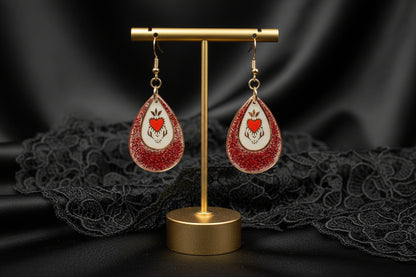 Sacred Heart Resin Earrings
