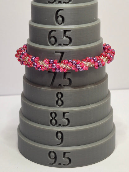 Pink & Purple Glass Pearl Spiral Rope Bracelet – Handmade Miyuki Seed Bead Bracelet with Magnetic Clasp