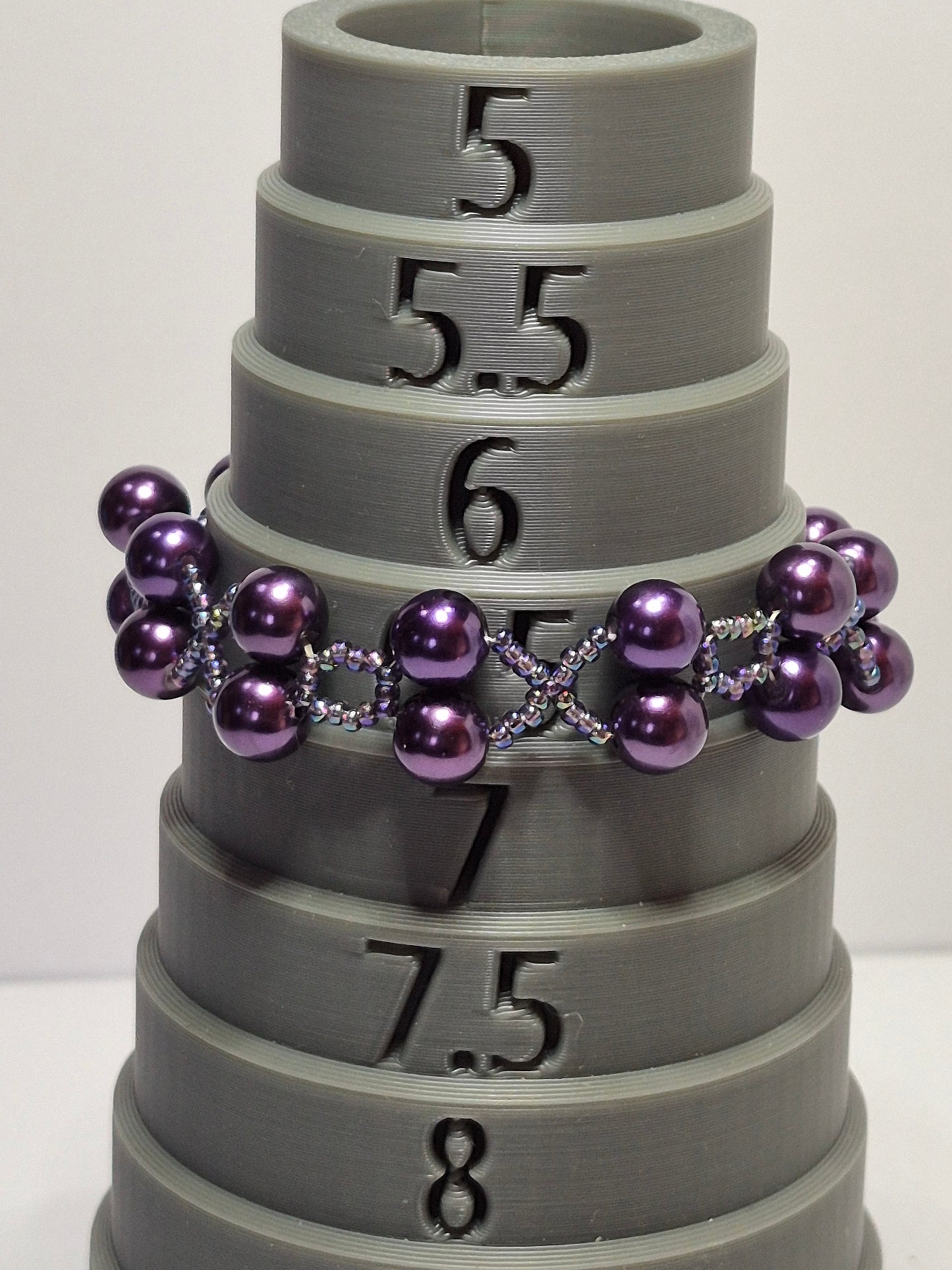 Amethyst & Lavender Pearl X's & O's Bracelet – Handmade Beaded Bracelet with Toggle Clasp