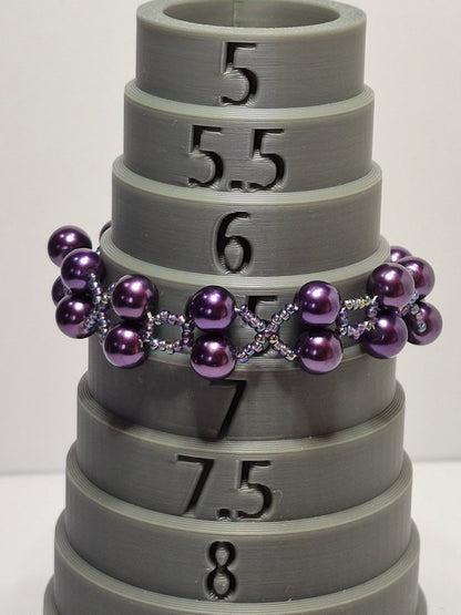 Amethyst & Lavender Pearl X's & O's Bracelet – Handmade Beaded Bracelet with Toggle Clasp