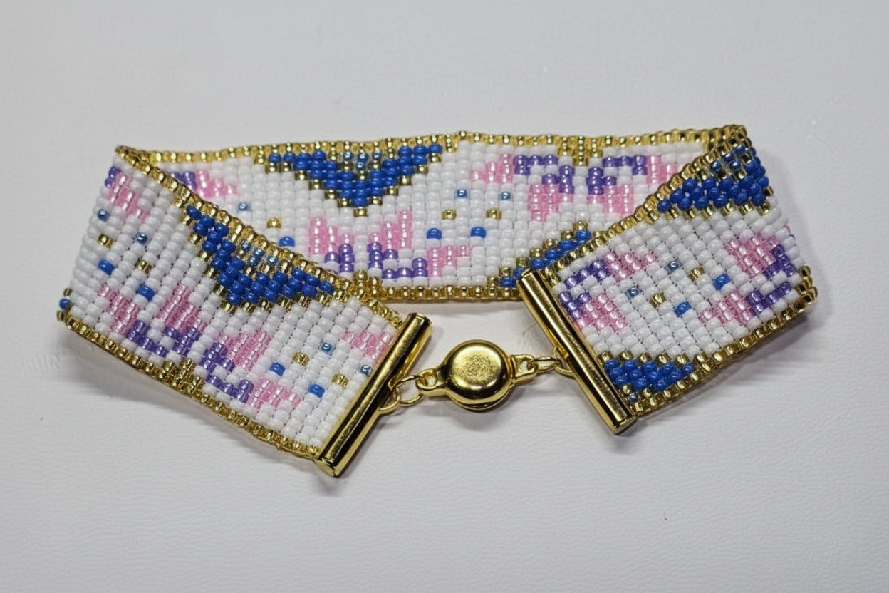 Floral Garden Beaded Loom Bracelet