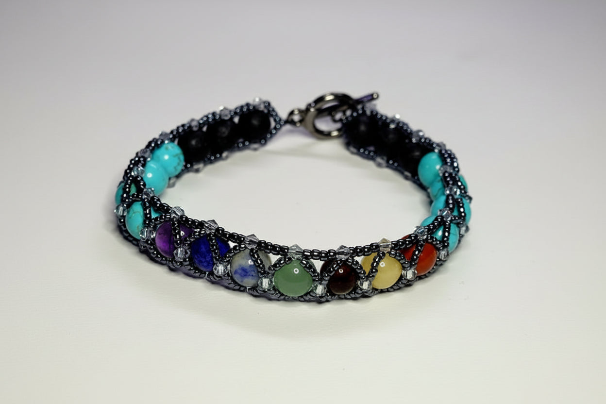 Chakra looking glass bracelet