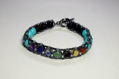 Chakra looking glass bracelet