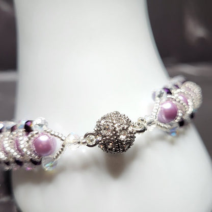 Lilac and Crystal Bracelet