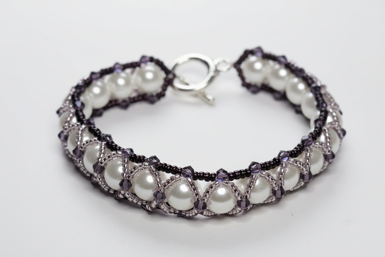 Lavander looking glass bracelet