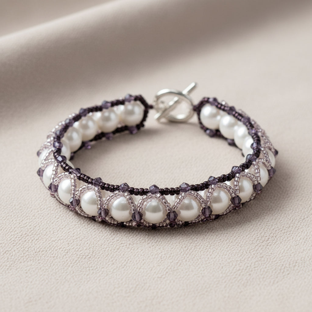 Lavander looking glass bracelet