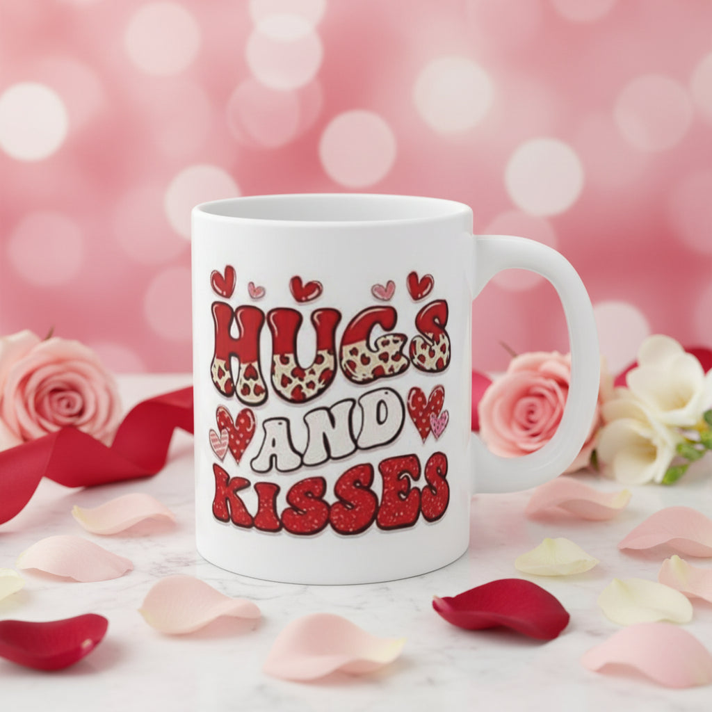Hugs and Kisses Valentine's Day Mug - 11oz