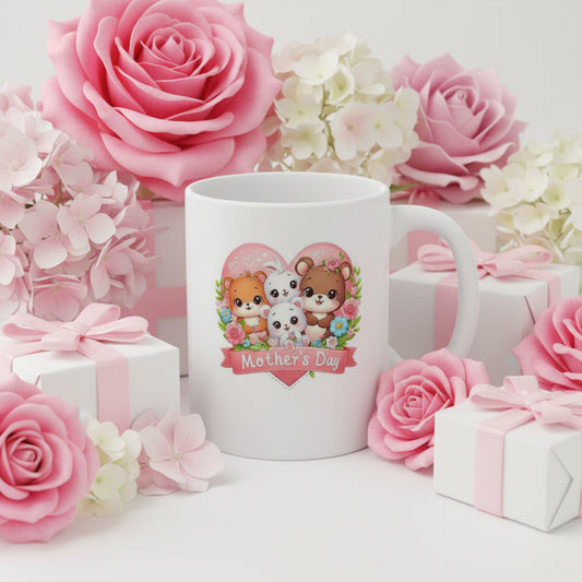 Mother's Day Mama Bear and Cubs Mug - Sweet Family Love