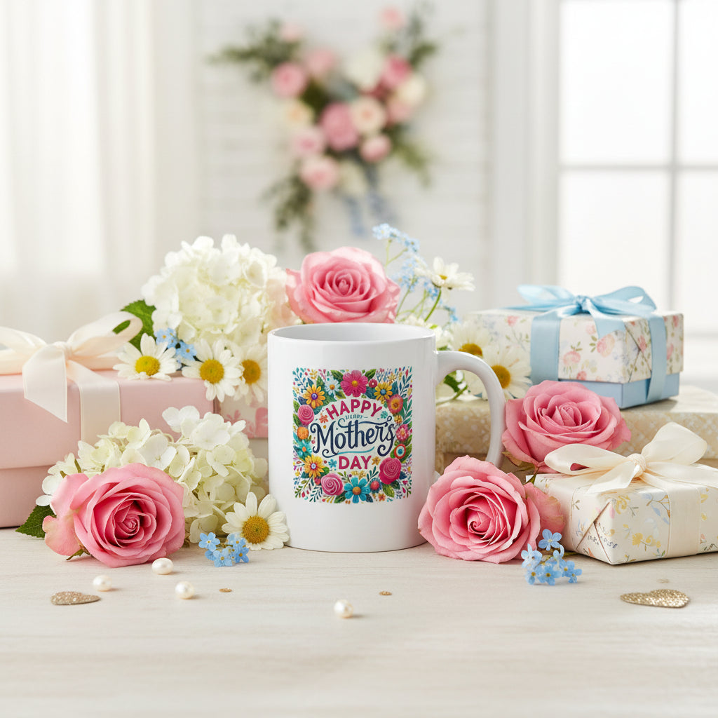 Happy Mother's Day Celebration Mug - Bright Florals