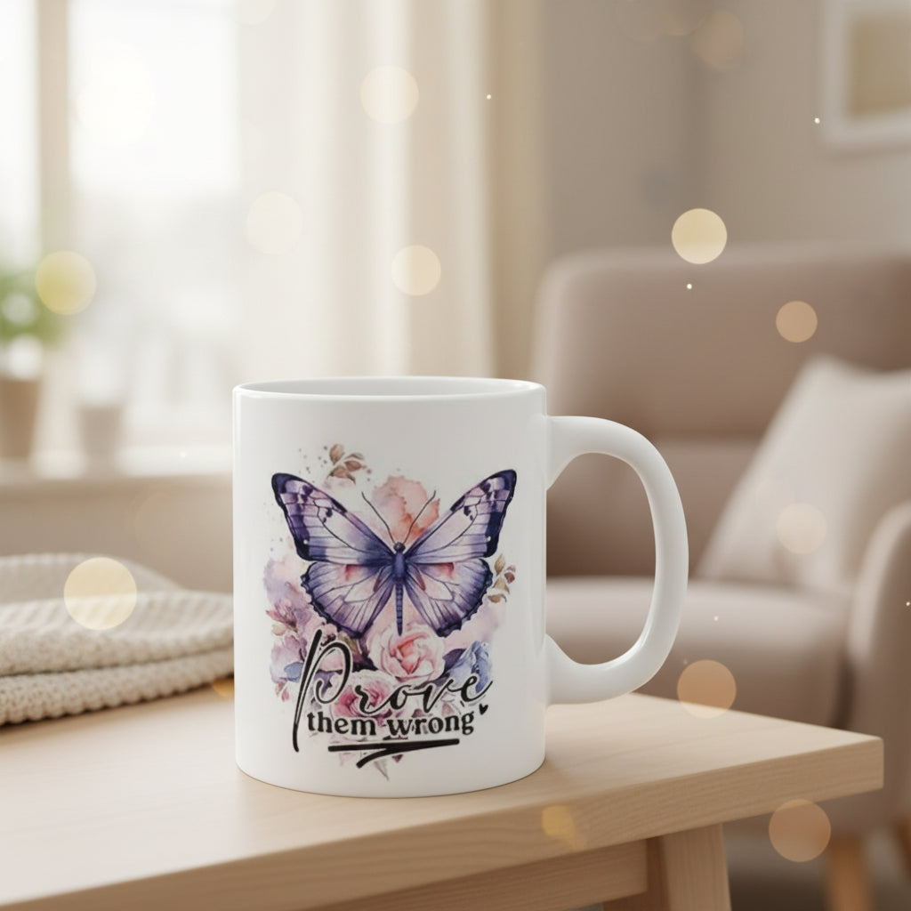 Prove Them Wrong Butterfly Mug - 11oz Inspirational Coffee Cup