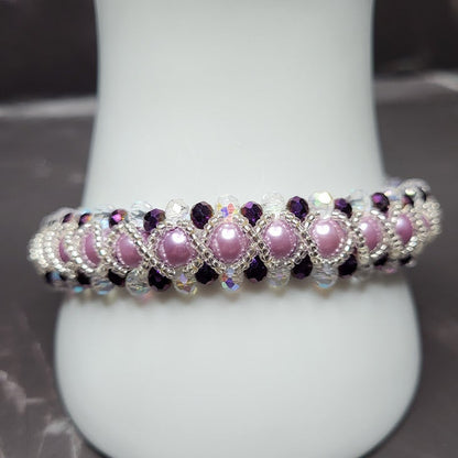 Lilac and Crystal Bracelet