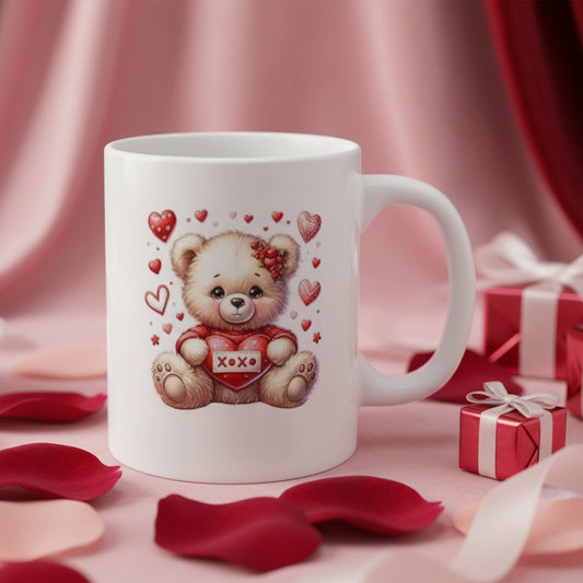 Valentine's Day Bear Mug with XOXO Heart - 11oz