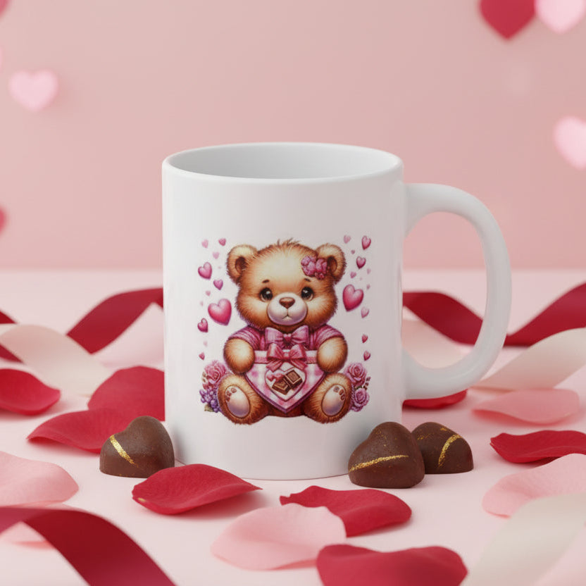 Valentine's Day Bear Mug with Heart Gift Box - 11oz