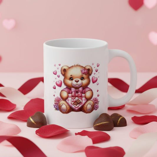 Valentine's Day Bear Mug with Heart Gift Box - 11oz