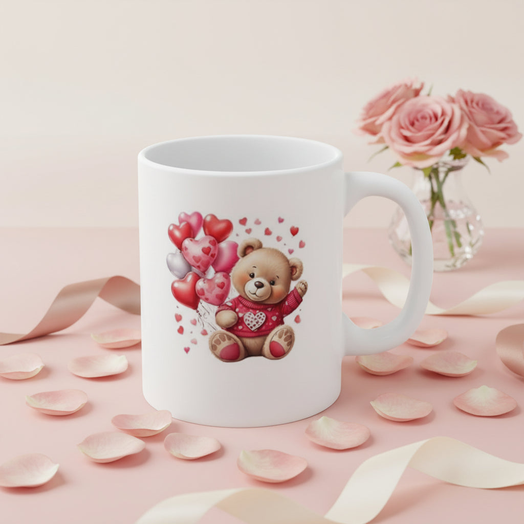 Valentine's Day Bear Mug - 11oz Ceramic Coffee Cup