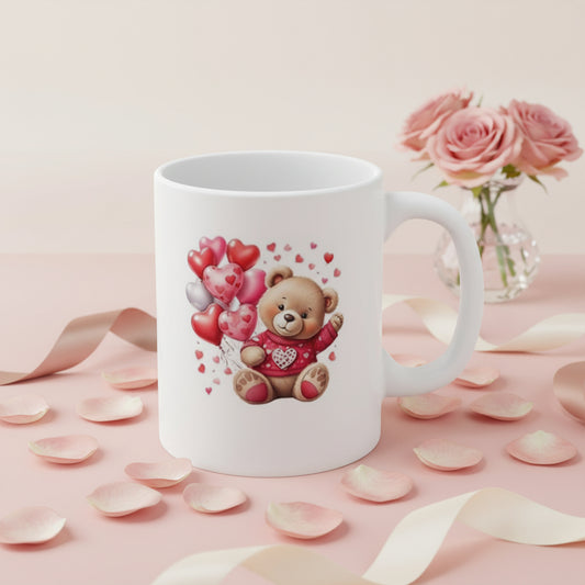 Valentine's Day Bear Mug - 11oz Ceramic Coffee Cup