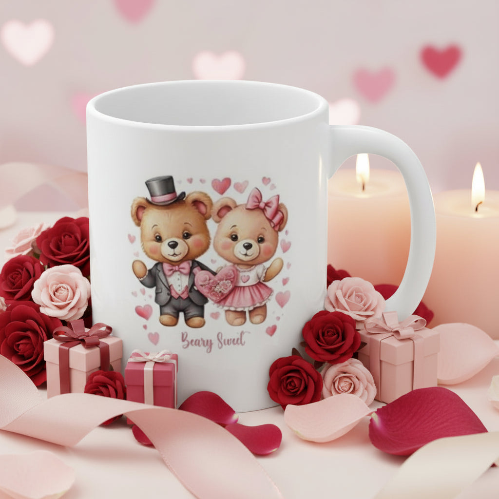 Beary Sweet Valentine's Day Mug - 11oz Ceramic Coffee Cup