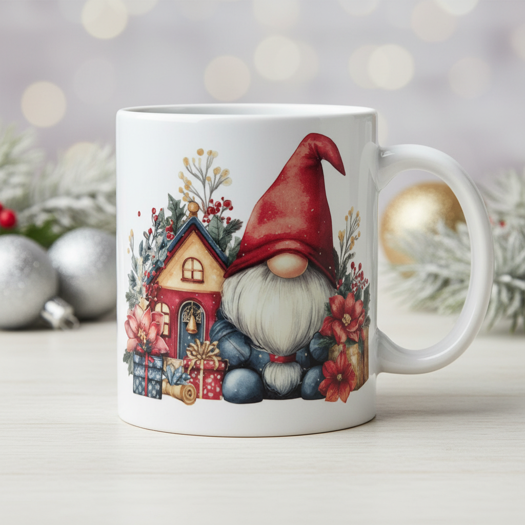 Christmas Gnome Mug Mockup