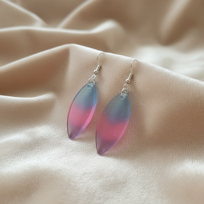 Cotton Candy Sky Pastel Earrings - angled view on velvet