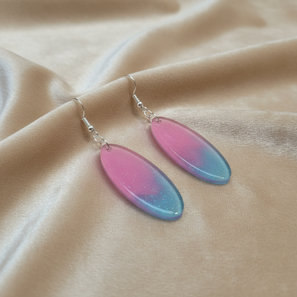 Twilight Sparkle Pastel Earrings - angled view on velvet