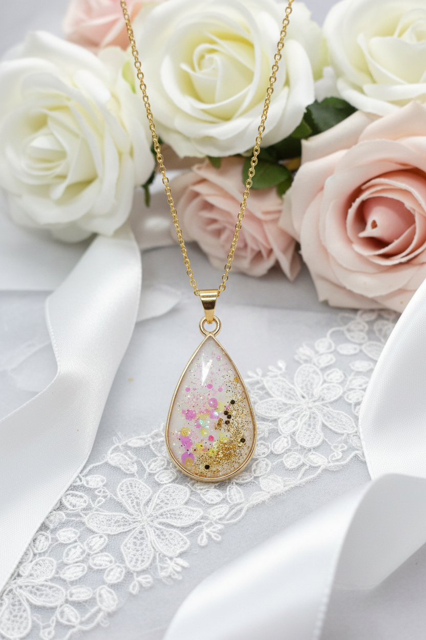 Necklace with pinch bail