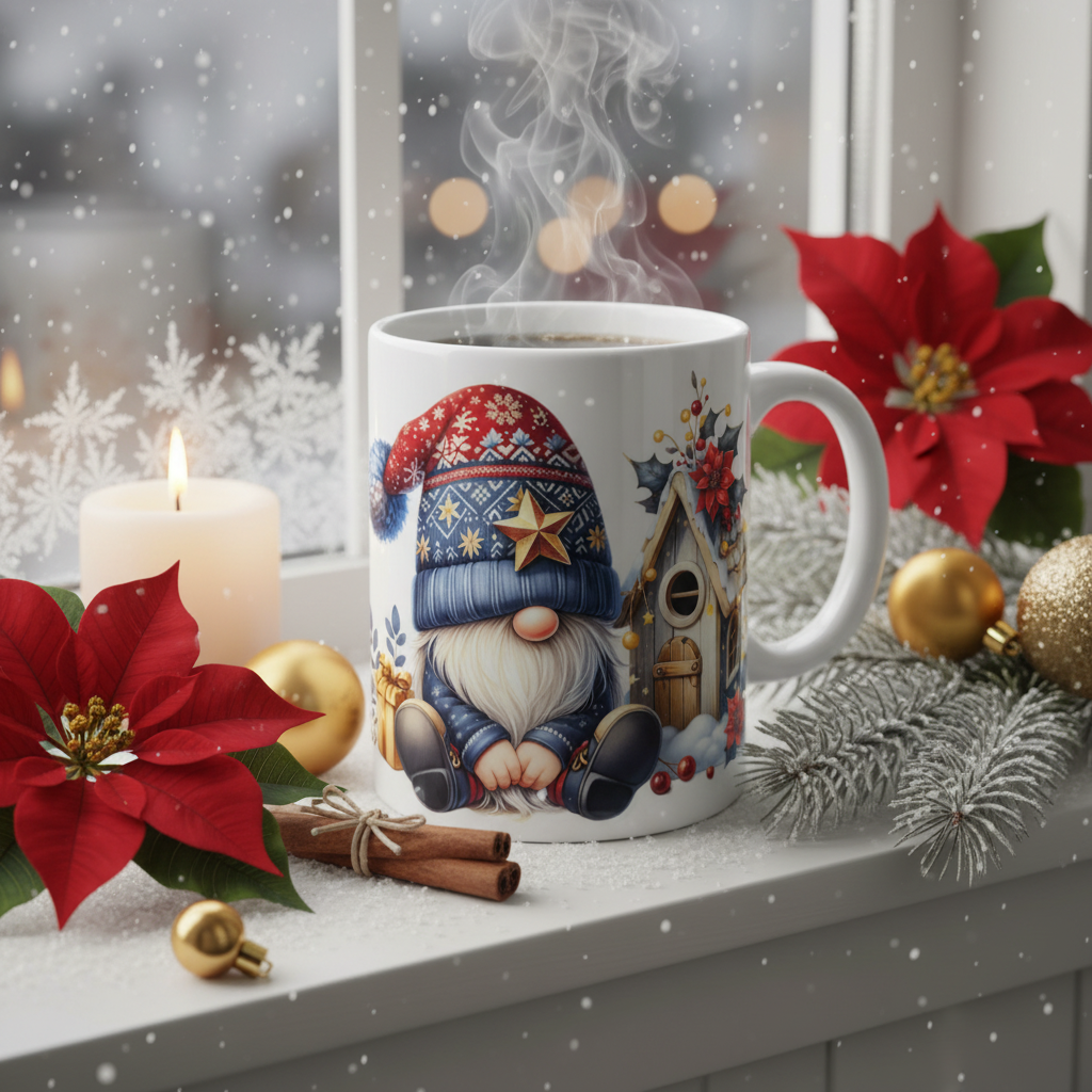 Ornate Gnome Mug - Winter Wonderland