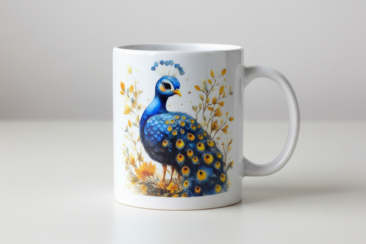 Peacock mug mockup with proper spacing