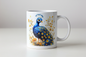 Peacock mug mockup with proper spacing