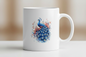 Peacock with pink florals mug mockup