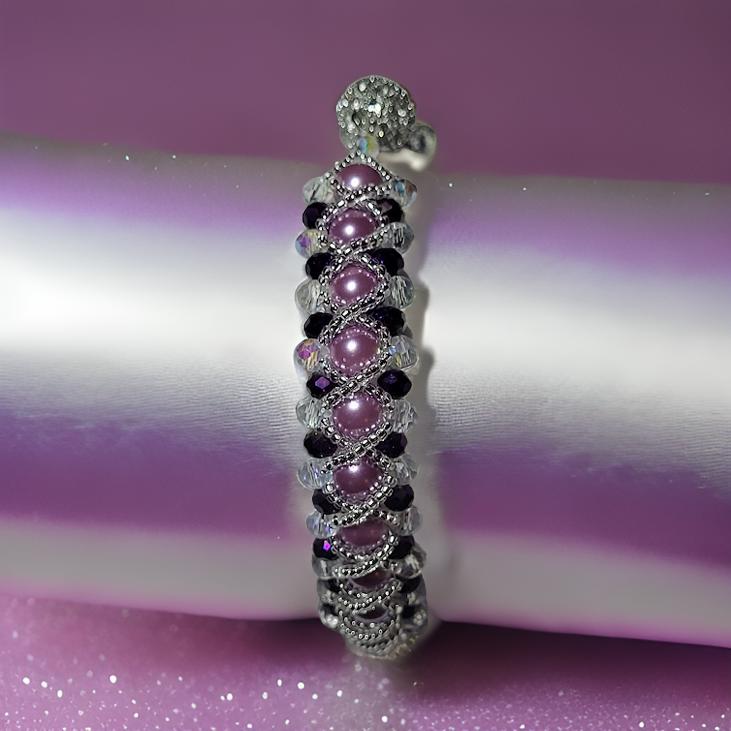 Lilac and Crystal Bracelet