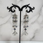 Windchime Earrings - Silver & Iridescent Beads with Lotus Charm