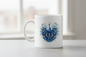 Symmetrical peacock mug mockup
