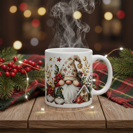 Two Gnomes Mug - Cozy Christmas Scene