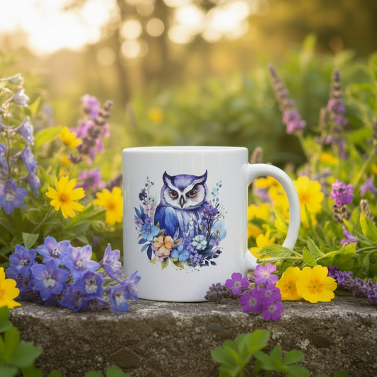 Wildflower Owl Meadow Mug in Garden